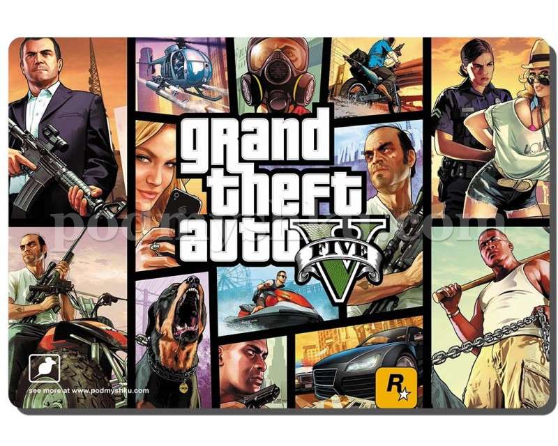 GTA 5. Розмір 32 см х 22 см. Геймерський килимок для миші. - фото 1
