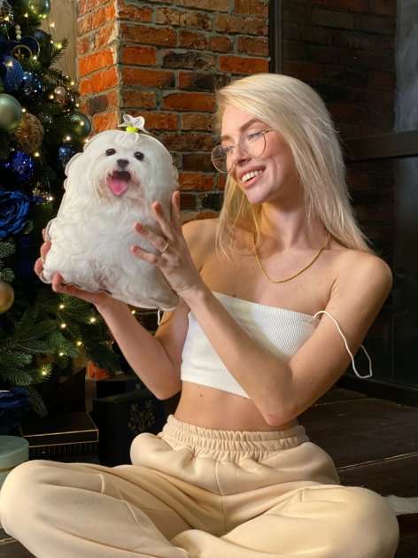 Реалістична іграшка-подушка Мальтійська болонка - фото 4