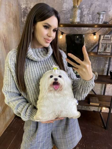 Реалістична іграшка-подушка Мальтійська болонка - фото 5