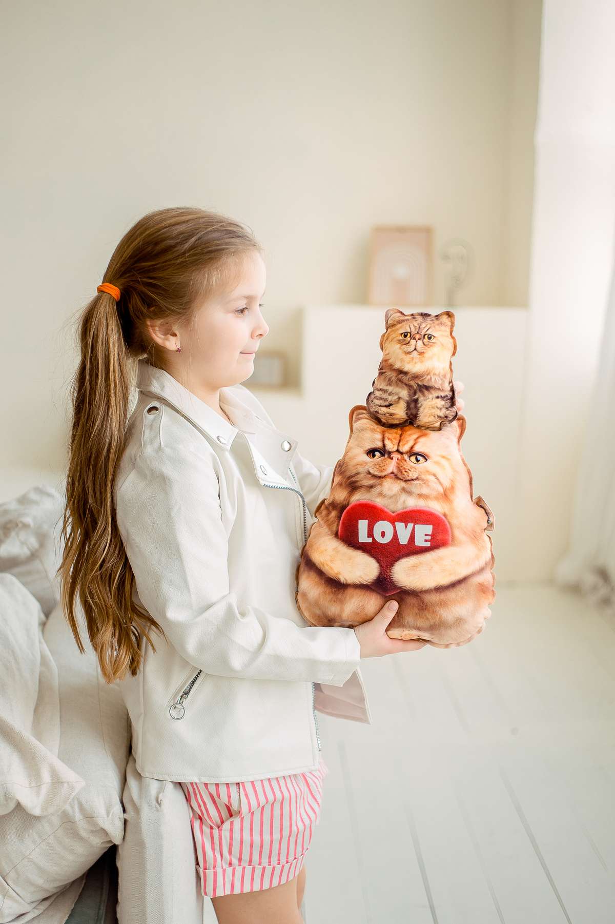 Реалістична іграшка-подушка Перське руде кошеня з Love - фото 3