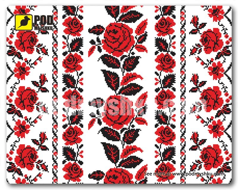 Килимок для миші Вишивка троянди онлайн в Україні – ТМ Podmyshku