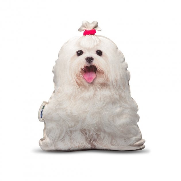 Реалістична іграшка-подушка Мальтійська болонка